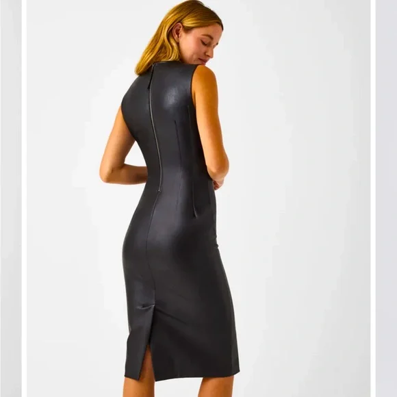 NWT SPANX Leather-Like Sleeveless Sheath Dress size LARGE NWT SPANX Leather-Like Sleeveless Sheath Dress size LARGE